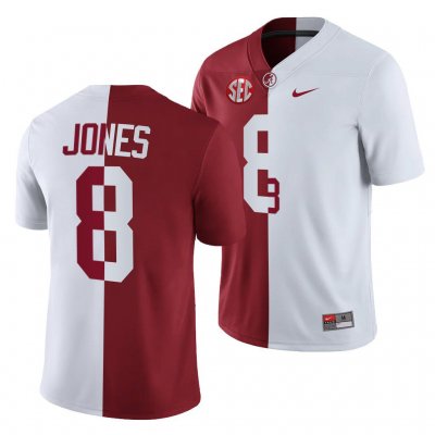 Men's Alabama Crimson Tide #8 Julio Jones Split Edition Crimson NCAA White College Football Jersey 2403NOEO7